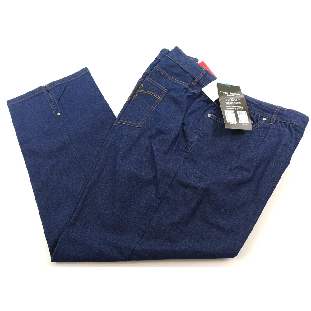 Cathy Daniels Pull on Jeans Women 22W Short 5 Pockets Stretch Tummy Reducer